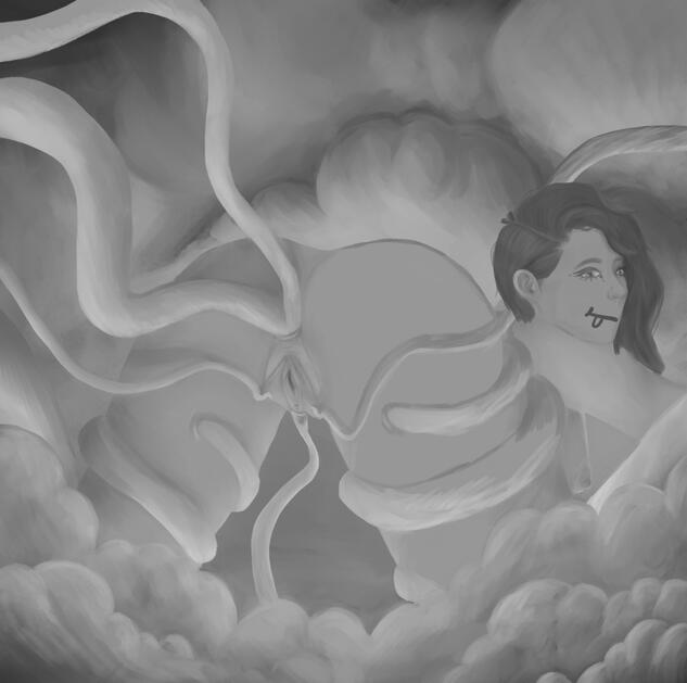 AUGUST: Orgasm Control - Greyscale Renderings - CSP