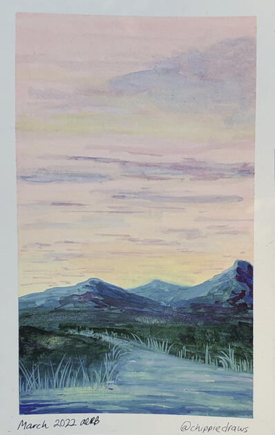 MARCH: A Break Away from Structure - Gouache on Watercolour Paper