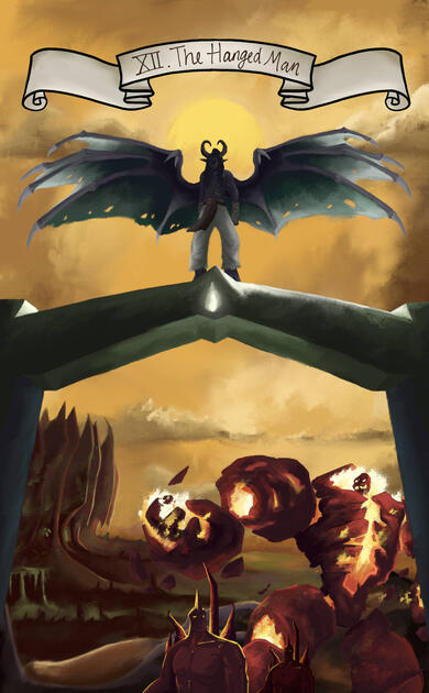 JANUARY: The Hanged Man- World of Warcraft Tarot Card - Digital - GIMP