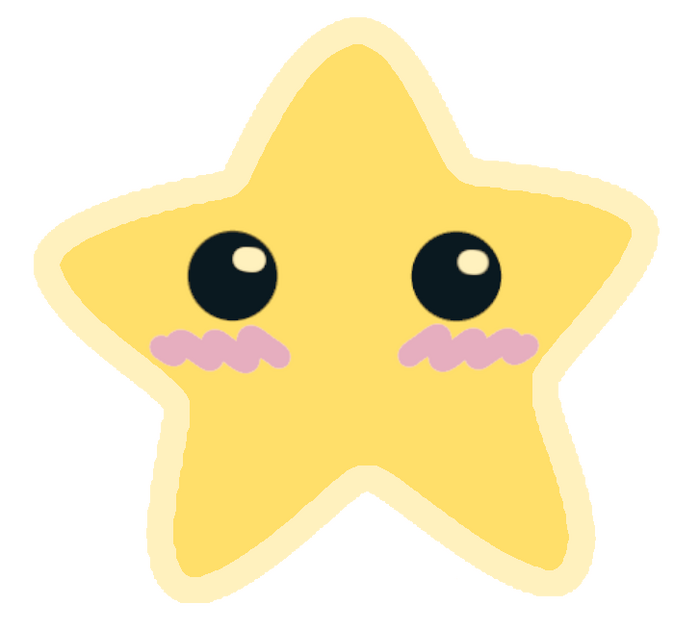 DECEMBER: Blushing Star - Emoji - Digital - GIMP