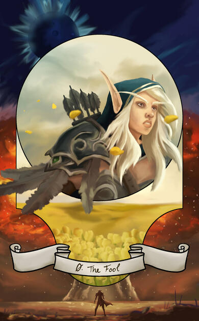 SEPTEMBER: Version 2: The Fool- World of Warcraft Tarot Card - Digital - GIMP