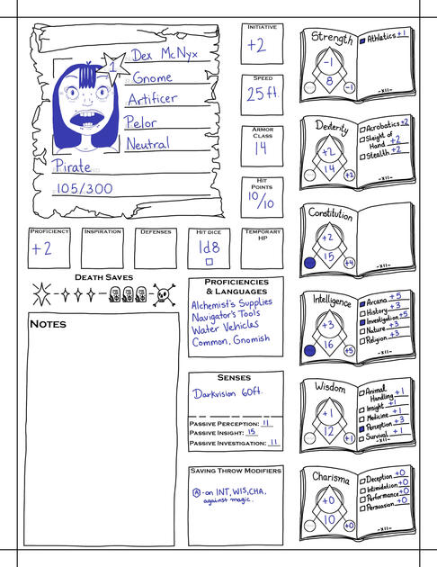 AUG: D&D Character Sheet - Digital - GIMP