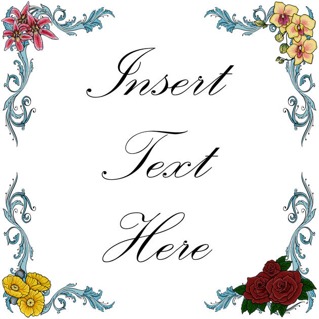 AUGUST: Floral Text Cards -Digital - GIMP