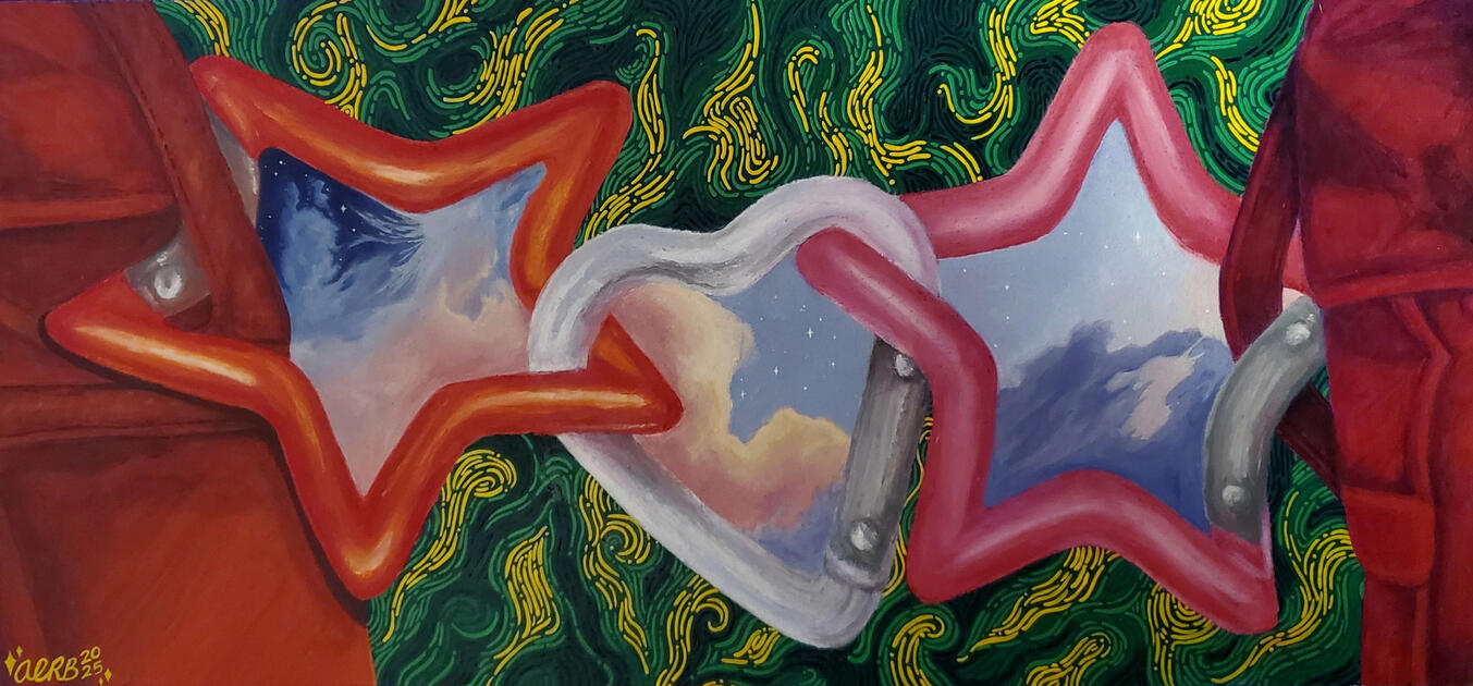 AUGUST: This and Love for the Sun - Acrylic, Colour Pencil, and Oil Pastel on MDF Board