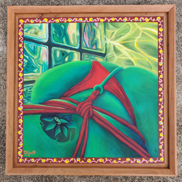 NOVEMBER: Pleasure Mapping and the Menstrual Cycle: Follicular - Acrylic, Oil Pastel on MDF Board