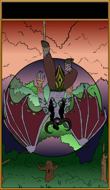 OCTOBER 2019: The Hanged Man - World of Warcraft Tarot Card - Digital - GIMP