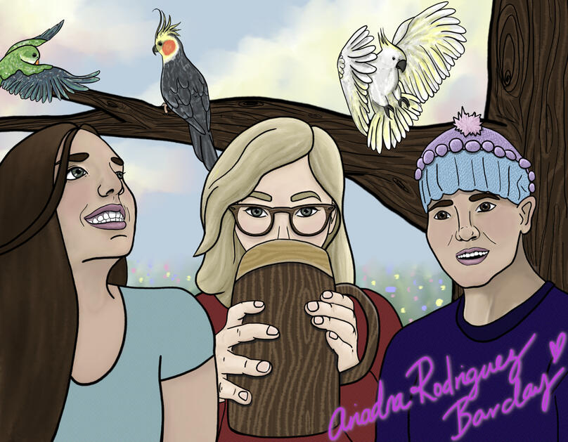 DECEMBER 2019: Three Lovelies - Digital - GIMP