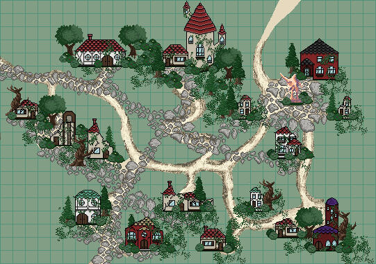 JUNE: Pixel Thundertree Map - Digital - GIMP