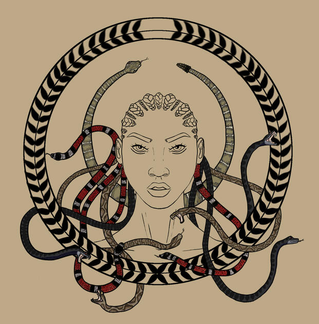 MAY: Medusa Tattoo - Digital - GIMP