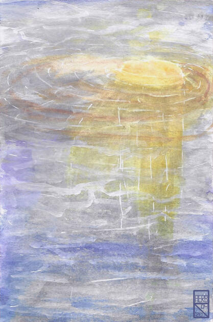 APRIL: Last Breath - Gouache and Pen on Watercolour Paper