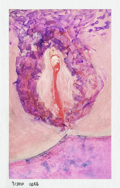 APRIL: Vulva and Parts - Gouache on Watercolour Paper