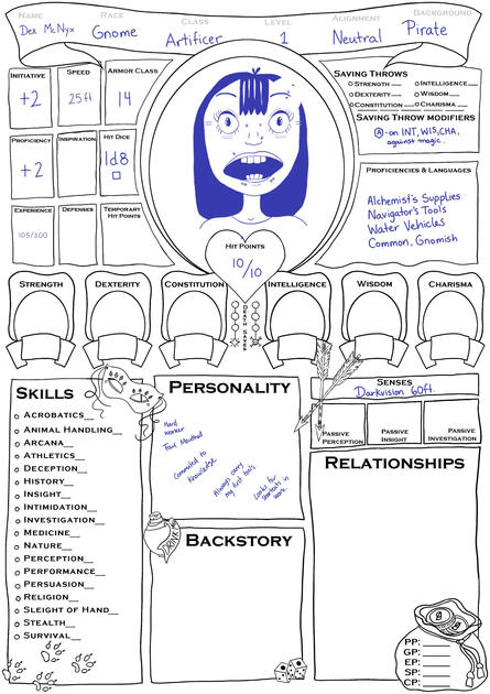 JULY: D&D Character Sheet - Digital - GIMP