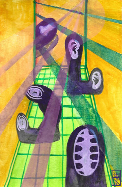 APRIL: Eldritch Disco - Gouache on Watercolour Paper