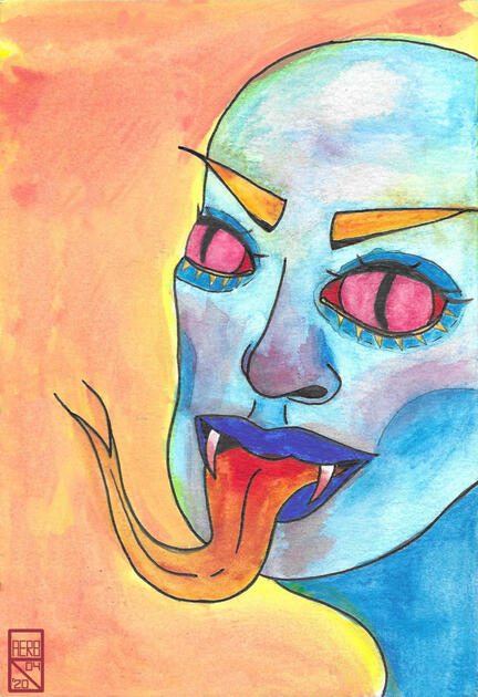 APRIL: Zehirite Acolyte - Gouache on Watercolour Paper