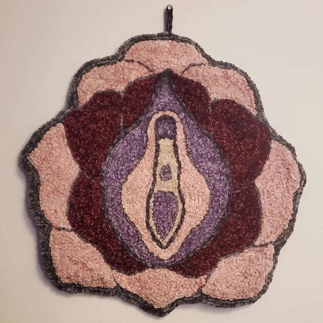 JULY: Summer Rose - Velvet Yarn Punch Needle Wall Tapestry