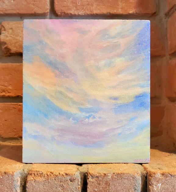 AUGUST: Cotton Candy Skies - Alla Prima - Acrylic on Wood