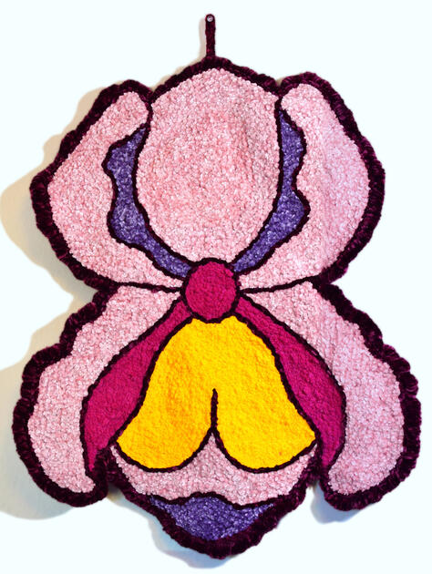 JANUARY: Clit-Iris - Velvet and Blanket Yarn Punch Needle Wall Tapestry