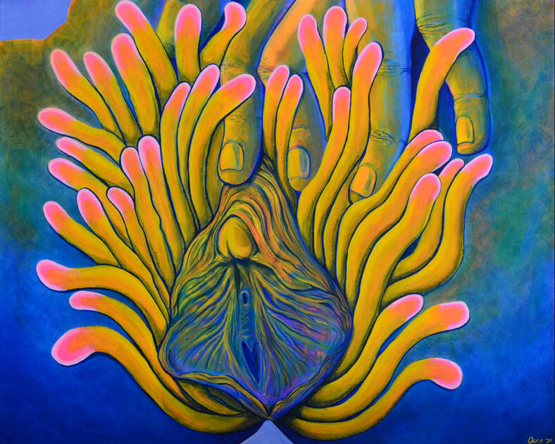 FEBRUARY: Protective Information - Acrylic & Pastel on Stretched Canvas